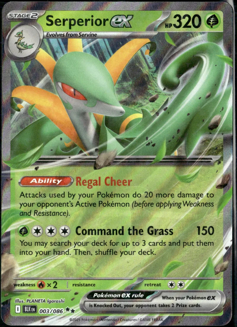 Serperior ex 003 Black Bolt Englisch Near Mint Pokémon Karte