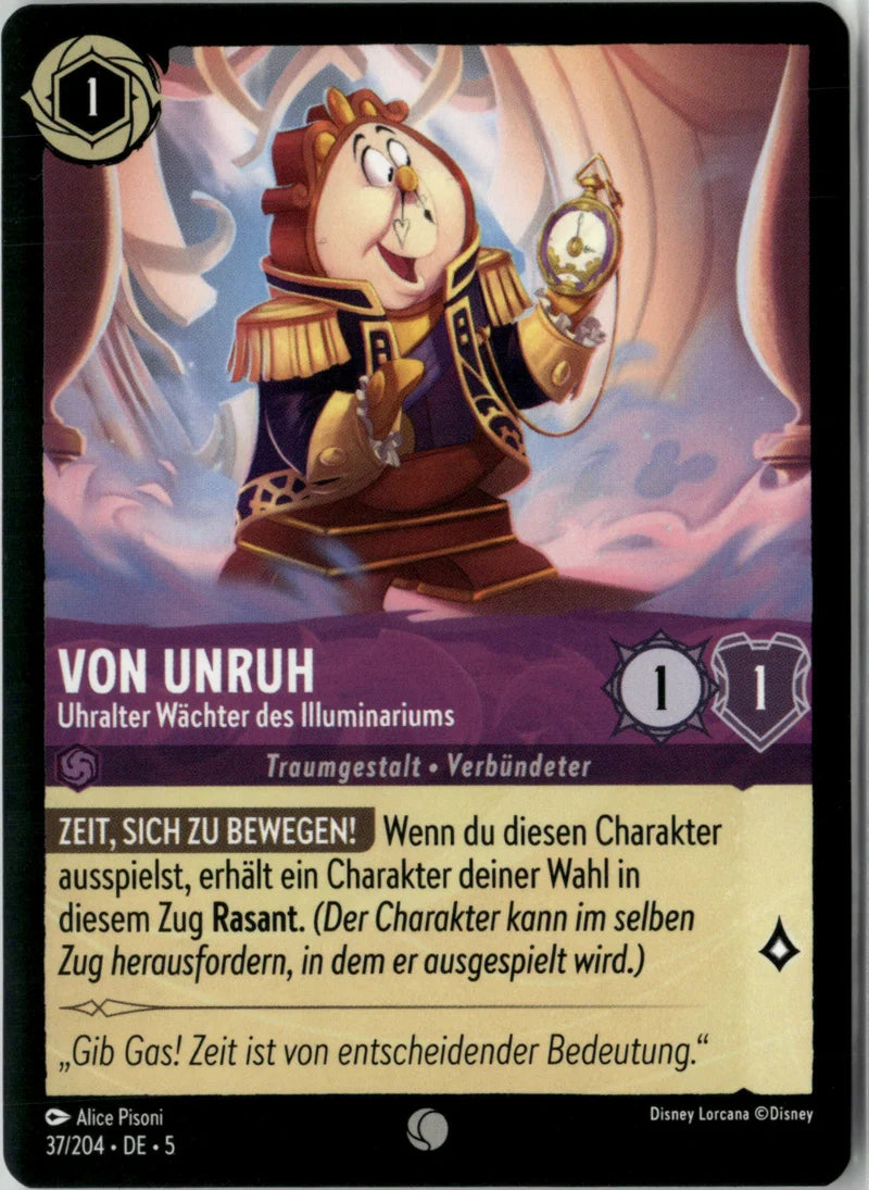 Von Unruh - Uhralter Wächter des Illuminariums 37 Himmelsleuchten Deutsch Near Mint Disney Lorcana Karte