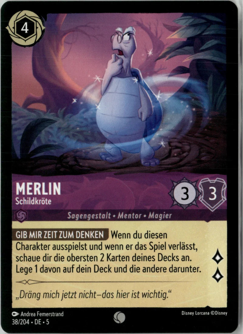 Merlin - Schildkröte 38 Himmelsleuchten Deutsch Near Mint Disney Lorcana Karte