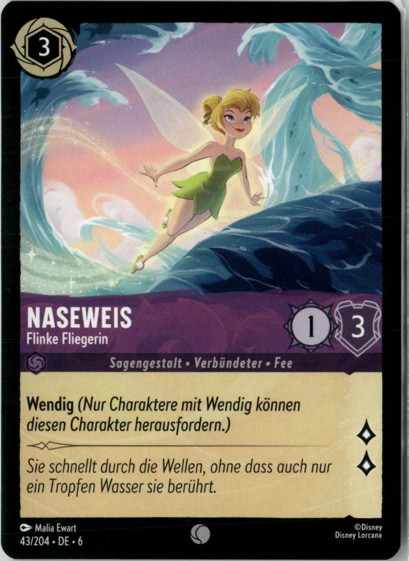 Naseweis - Flinke Fliegerin 43 Azurblaues Meer Deutsch Near Mint Disney Lorcana Karte