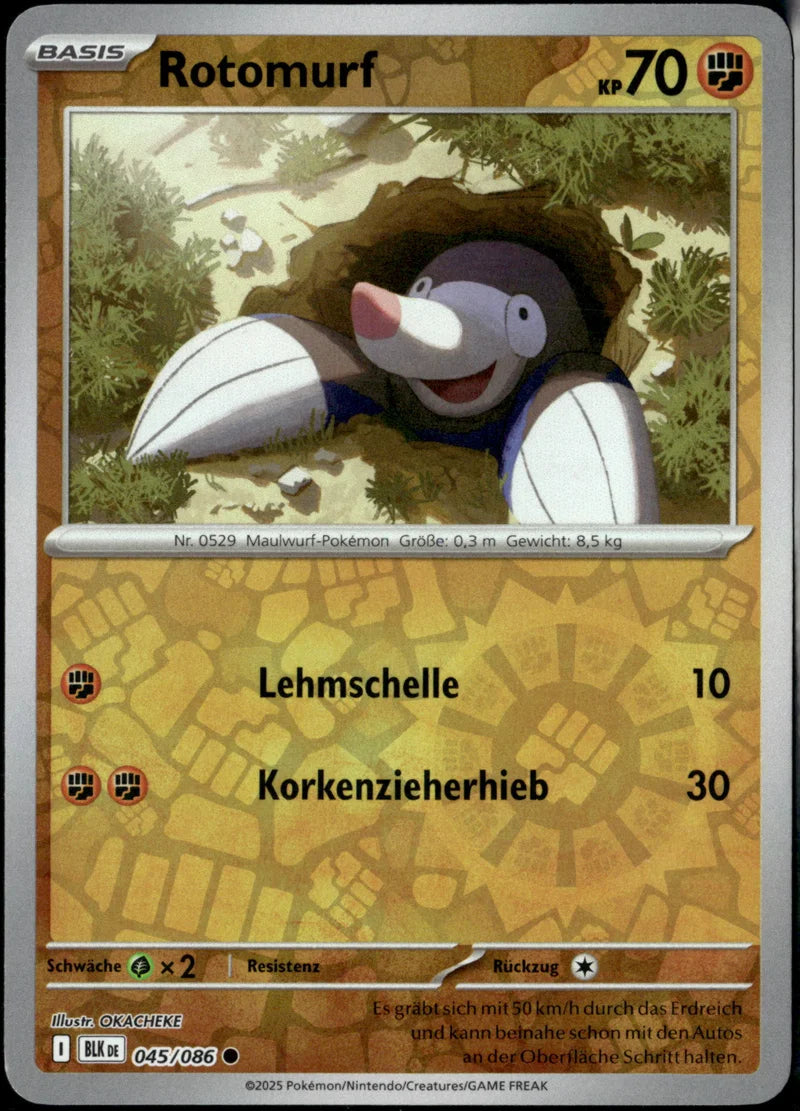 Rotomurf 045 Schwarze Blitze Deutsch Near Mint Pokémon Karte