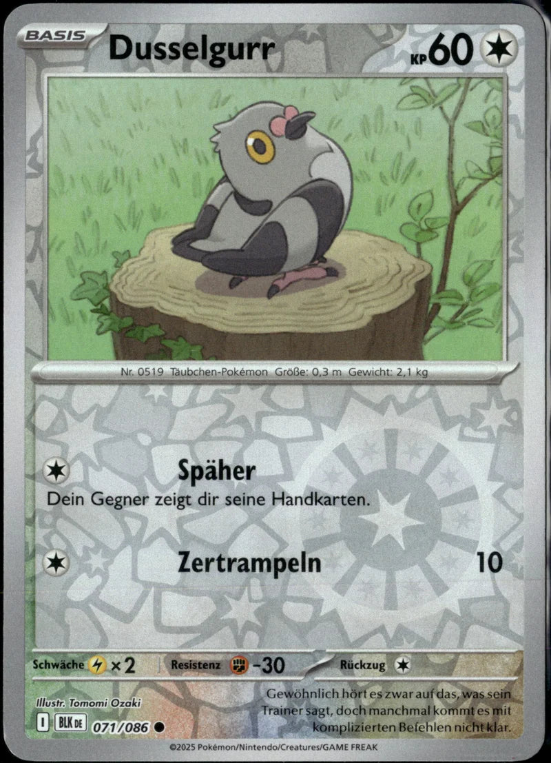 Dusselgurr 071 Schwarze Blitze Deutsch Near Mint Pokémon Karte