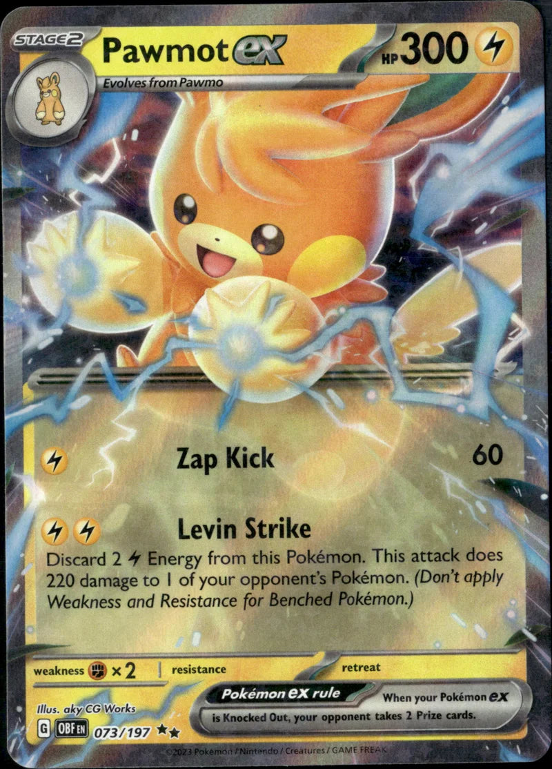Pawmot ex 073 Obsidian Flames Englisch Near Mint Pokémon Karte