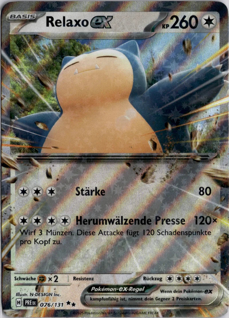 Relaxo-ex 076 Prismatische Entwicklungen Deutsch Near Mint Pokémon Karte