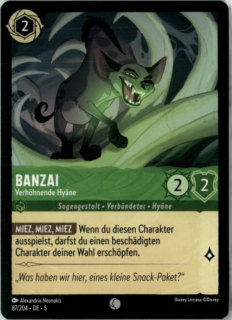 Banzai - Verhöhnende Hyäne 87 Himmelsleuchten Deutsch Near Mint Disney Lorcana Karte