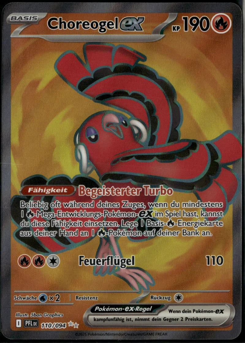Choreogel-ex 110 Fatale Flammen Deutsch Near Mint Pokémon Karte
