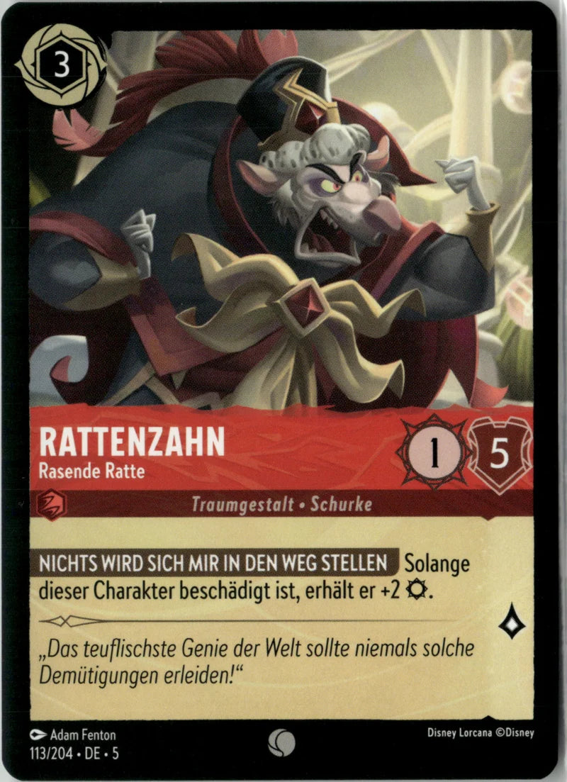 Rattenzahn - Rasende Ratte 113 Himmelsleuchten Deutsch Near Mint Disney Lorcana Karte