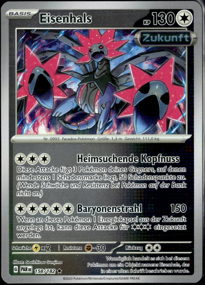 Eisenhals 158 Paradoxrift Deutsch Near Mint Pokémon Karte