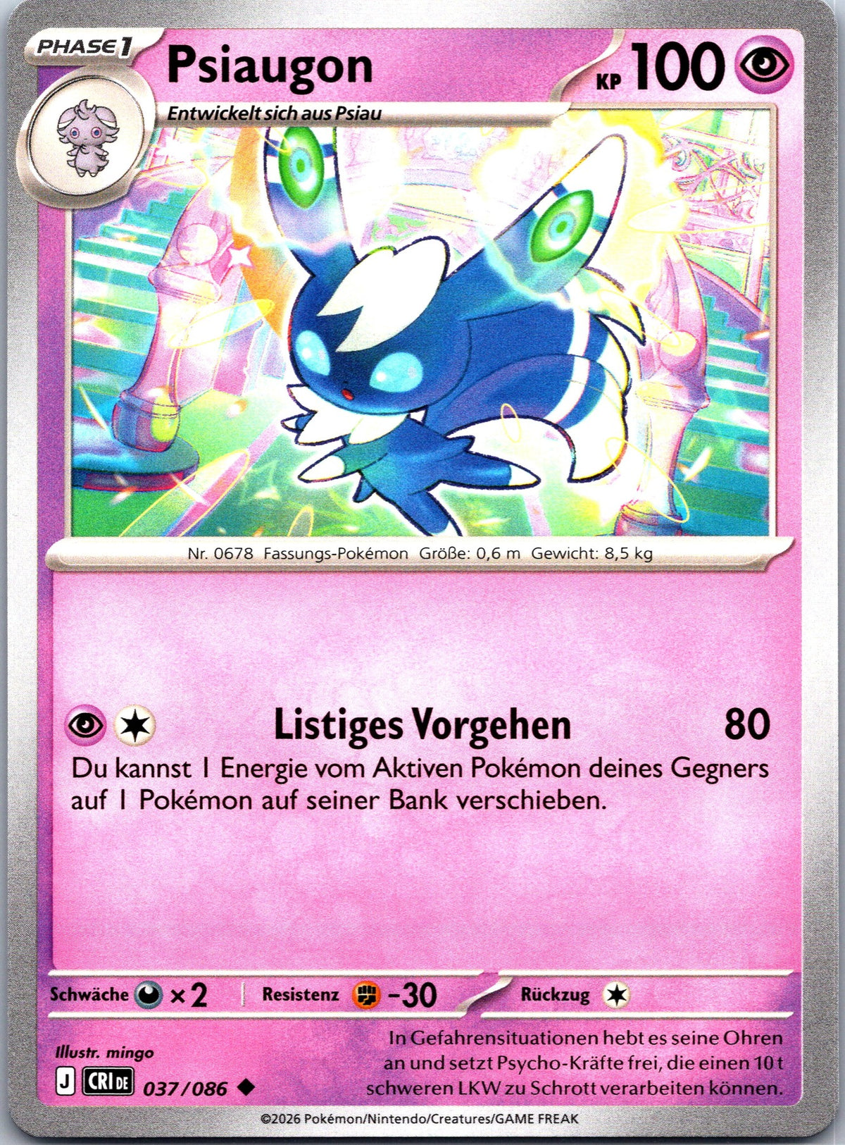 Psiaugon 37 Wachsendes Chaos Deutsch Near Mint Pokémon Karte