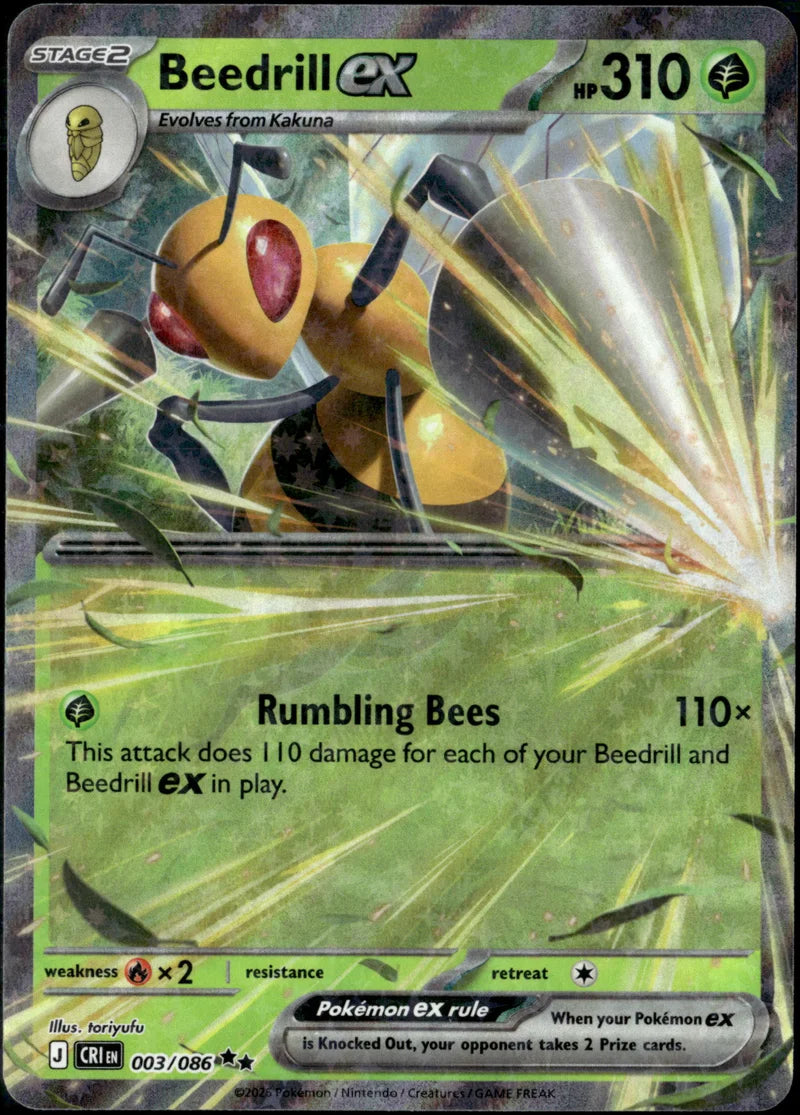 Beedrill ex 003 Chaos Rising Englisch Near Mint Pokémon Karte