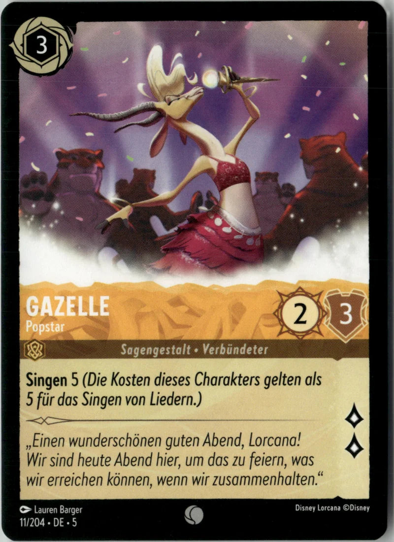 Gazelle - Popstar 11 Himmelsleuchten Deutsch Near Mint Disney Lorcana Karte