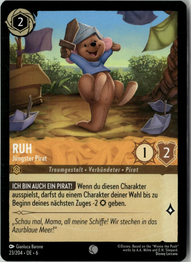Ruh - Jüngster Pirat 23 Azurblaues Meer Deutsch Near Mint Disney Lorcana Karte