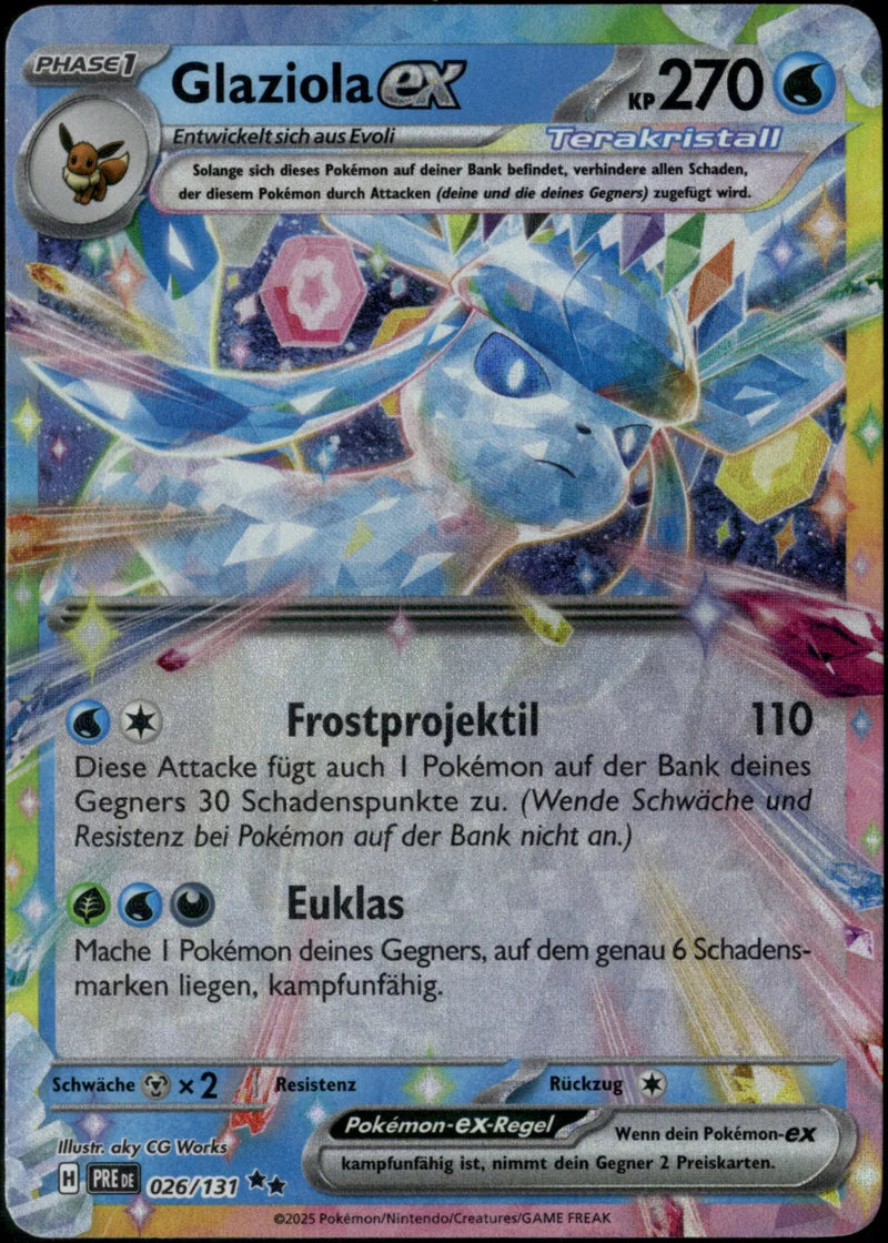 Glaziola-ex 026 Prismatische Entwicklungen Deutsch Near Mint Pokémon Karte