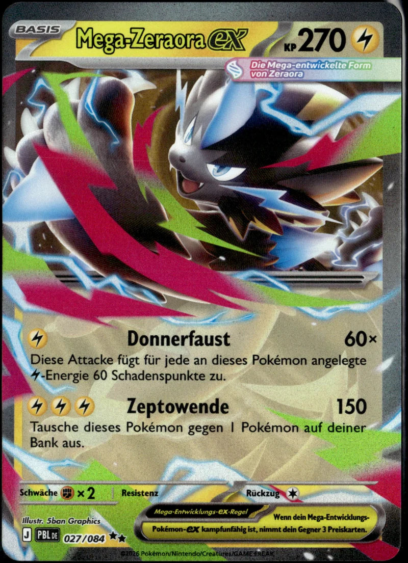 Mega-Zeraora-ex 027 Dunkelnacht Deutsch Near Mint Pokémon Karte