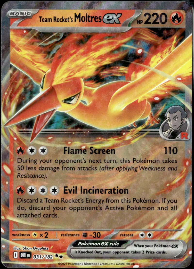 Team Rocket's Moltres ex 031 Destined Rivals Englisch Near Mint Pokémon Karte