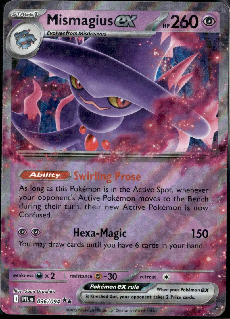 Mismagius ex 036 Phantasmal Flames Englisch Near Mint Pokémon Karte