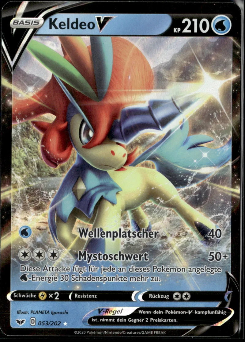 Keldeo V 53 Schwert & Schild Deutsch Near Mint Pokémon Karte