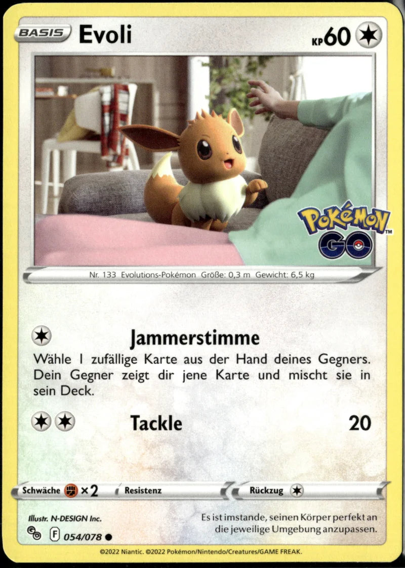 Evoli 054 Pokémon GO Deutsch Near Mint Pokémon Karte