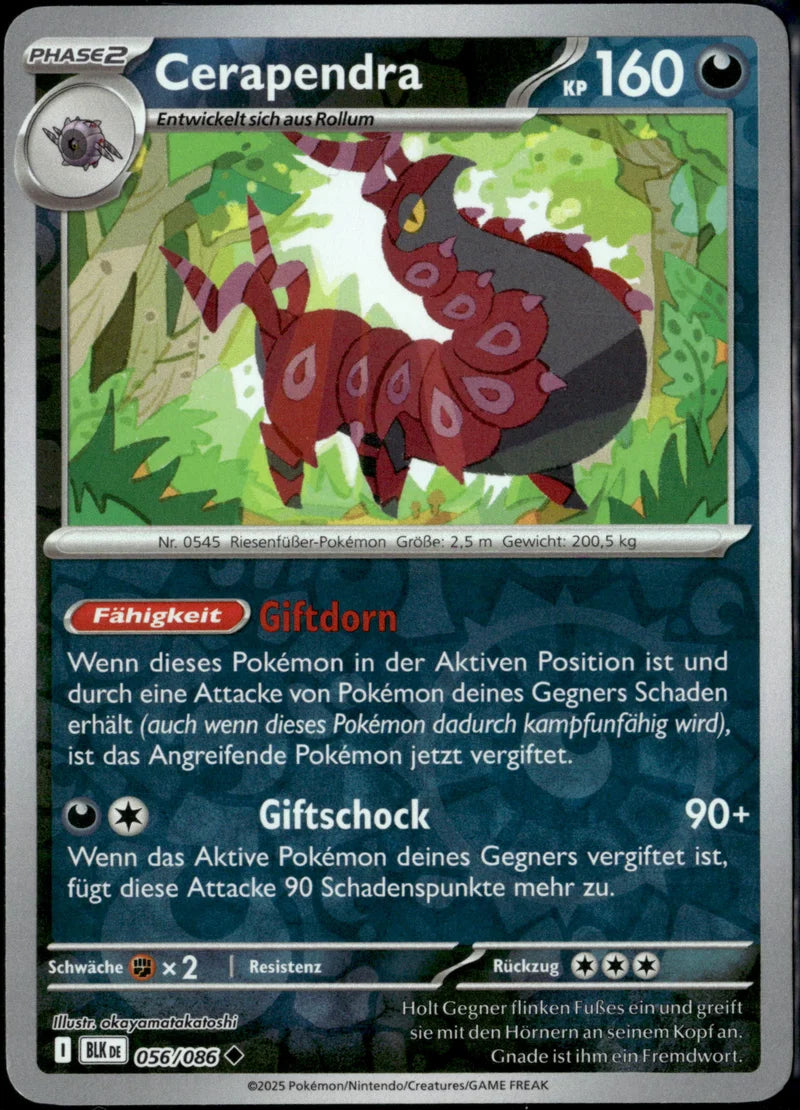 Cerapendra 056 Schwarze Blitze Deutsch Near Mint Pokémon Karte