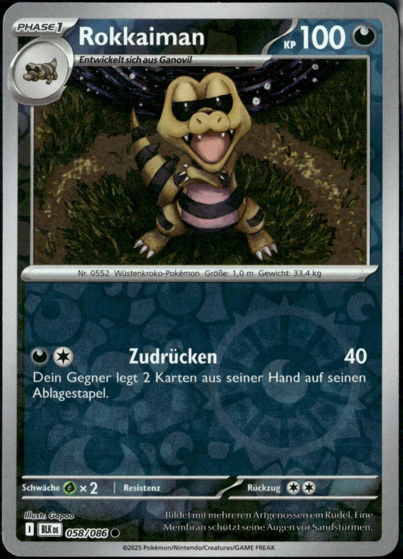 Rokkaiman 058 Schwarze Blitze Deutsch Near Mint Pokémon Karte