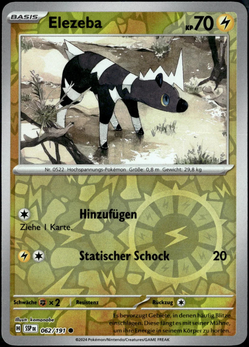 Elezeba 062 Stürmische Funken Deutsch Near Mint Pokémon Karte