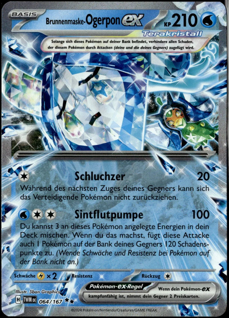 Brunnenmaske-Ogerpon-ex 064 Maskerade im Zwielicht Deutsch Near Mint Pokémon Karte