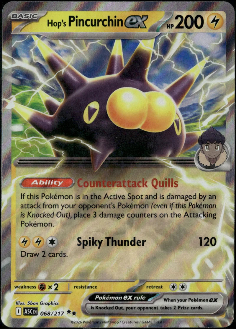Hop's Pincurchin ex 068 Ascended Heroes Englisch Near Mint Pokémon Karte
