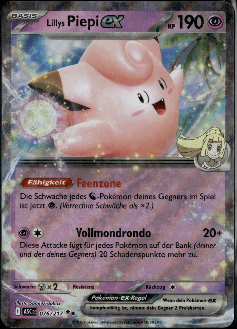 Lillys Piepi-ex 076 Erhabene Helden Deutsch Near Mint Pokémon Karte