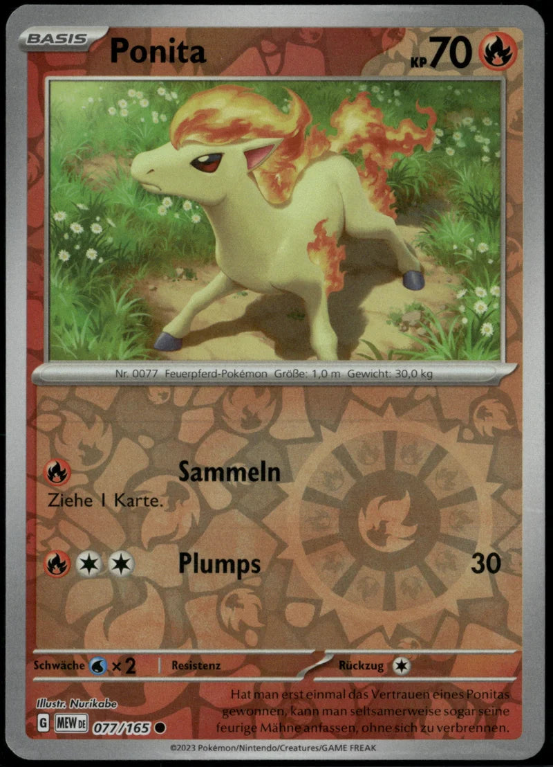Ponita 077 151 Deutsch Near Mint Pokémon Karte