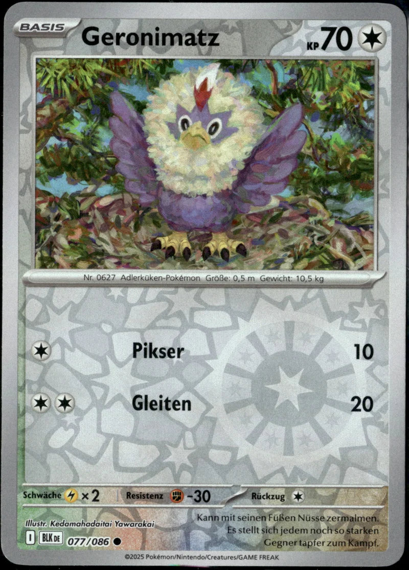 Geronimatz 077 Schwarze Blitze Deutsch Near Mint Pokémon Karte