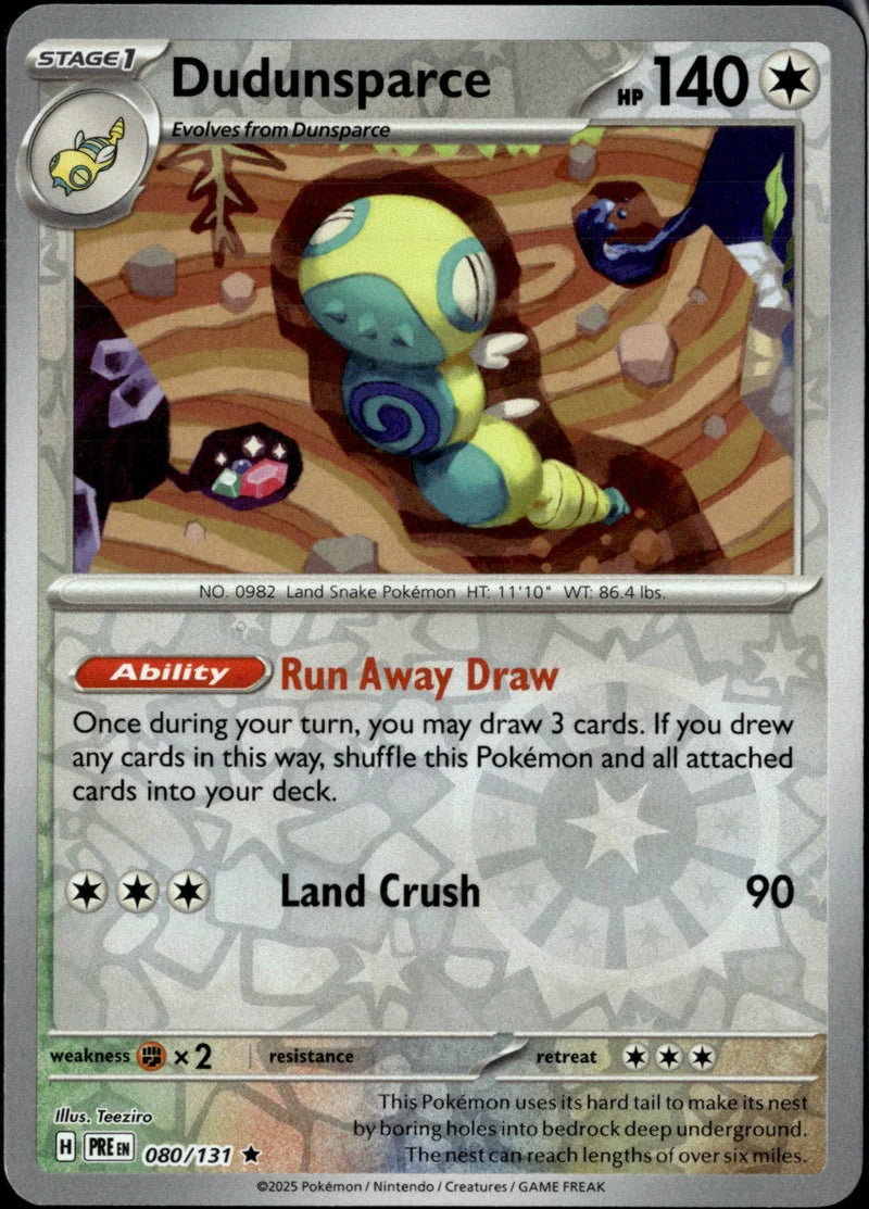 Dudunsparce 080 Prismatic Evolutions Englisch Near Mint Pokémon Karte