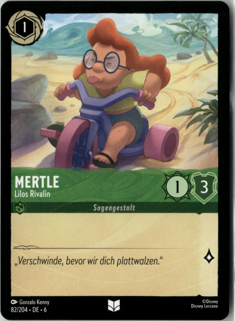 Mertle - Lilos Rivalin 82 Azurblaues Meer Deutsch Near Mint Disney Lorcana Karte