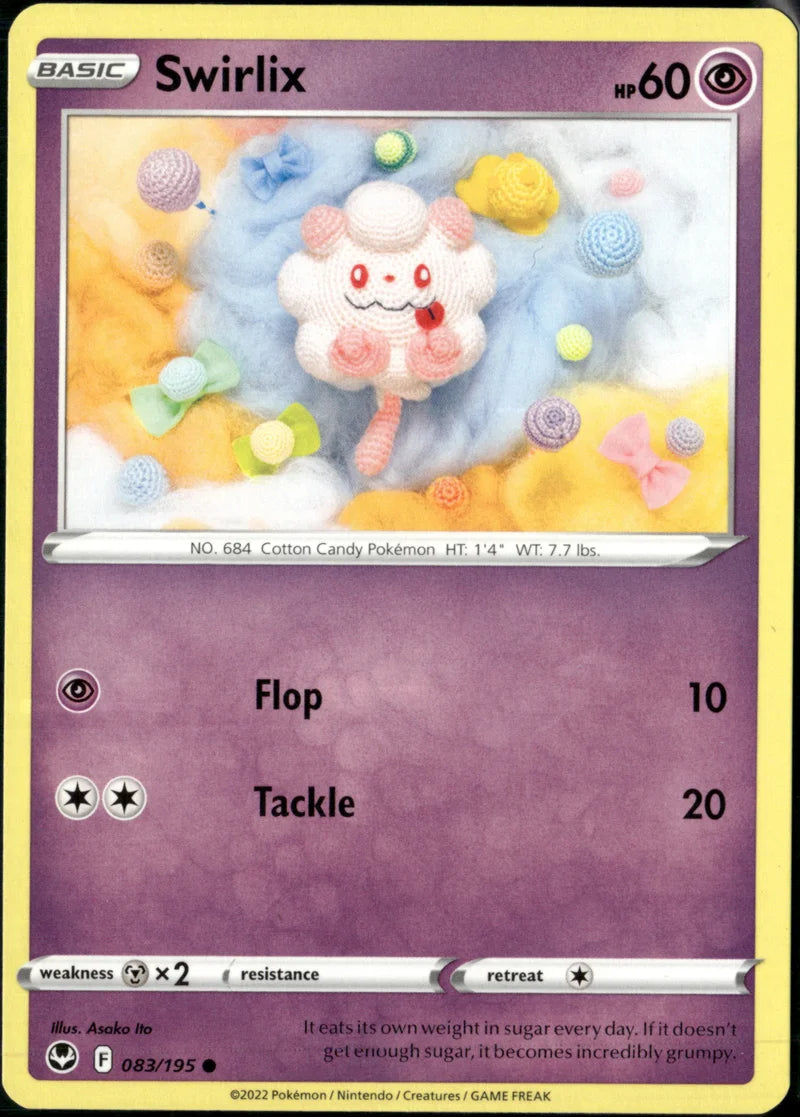 Swirlix 083 Silver Tempest Englisch Near Mint Pokémon Karte