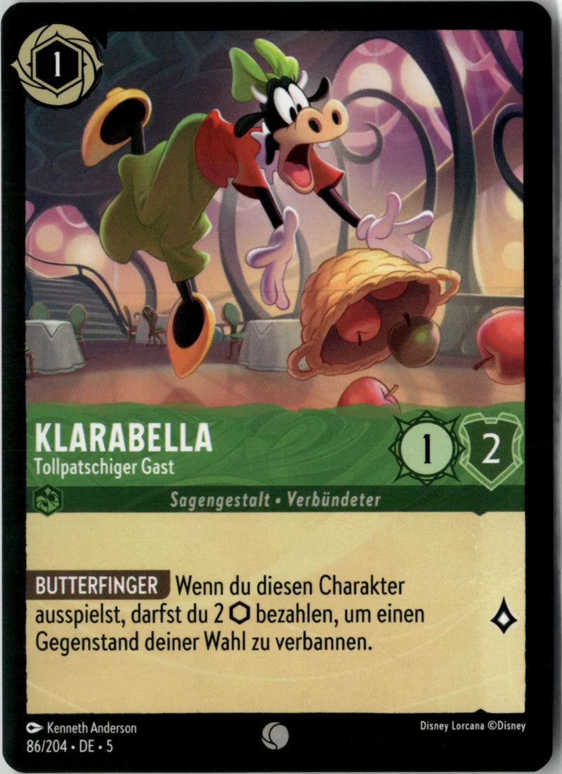 Klarabella - Tollpatschiger Gast 86 Himmelsleuchten Deutsch Near Mint Disney Lorcana Karte