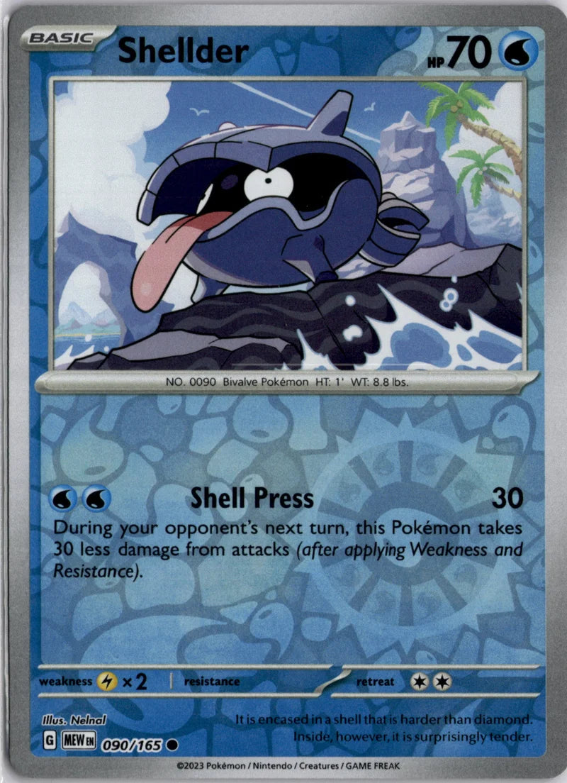 Shellder 090 151 en Near Mint Pokémon Karte