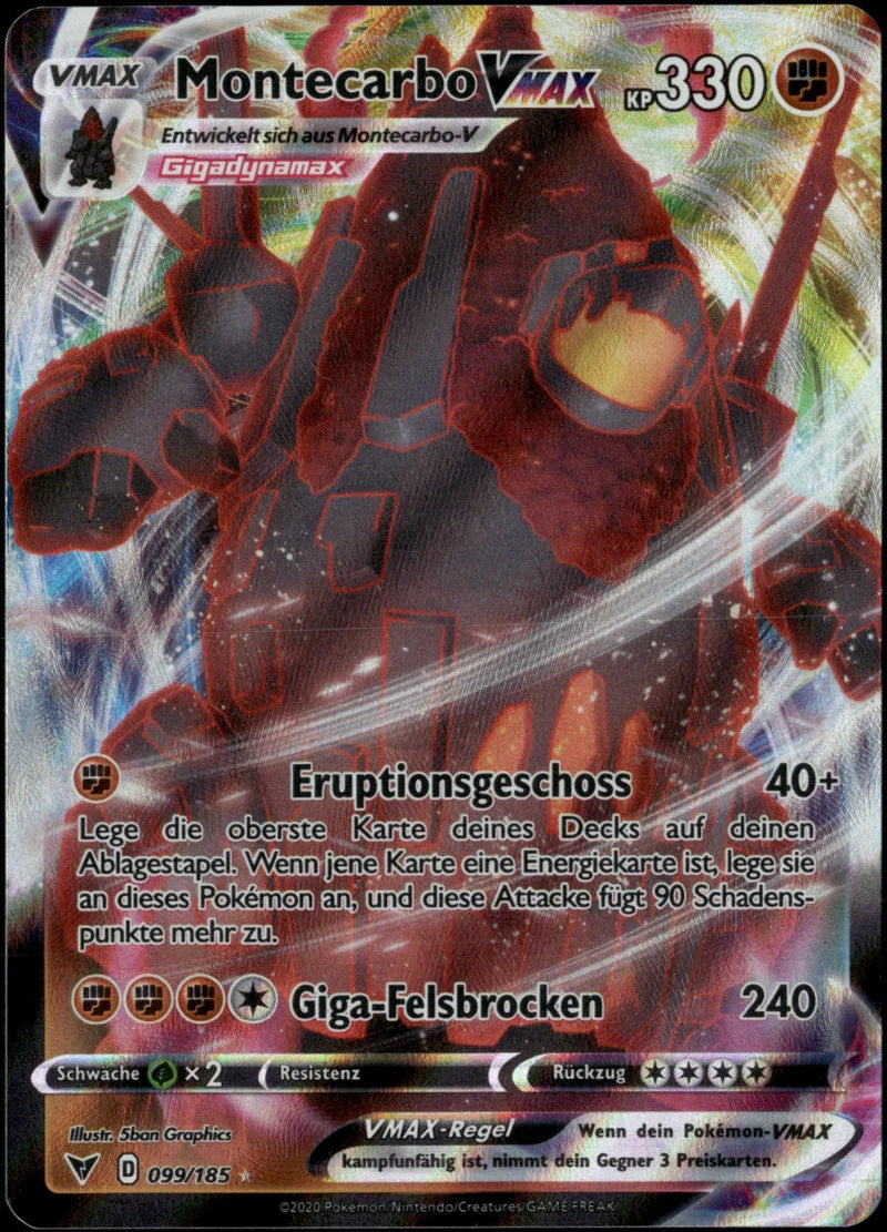 Montecarbo VMAX 99 Farbenschock Deutsch Near Mint Pokémon Karte