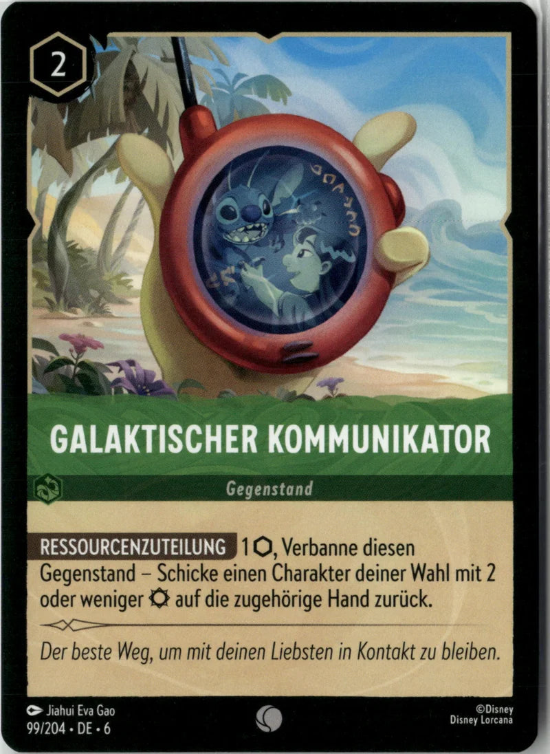 Galaktischer Kommunikator 99 Azurblaues Meer Deutsch Near Mint Disney Lorcana Karte