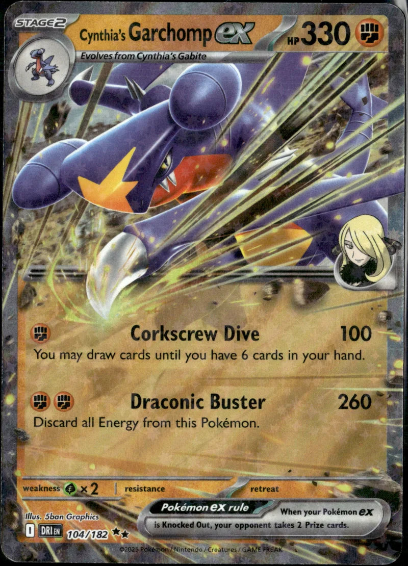Cynthia's Garchomp ex 104 Destined Rivals Englisch Near Mint Pokémon Karte