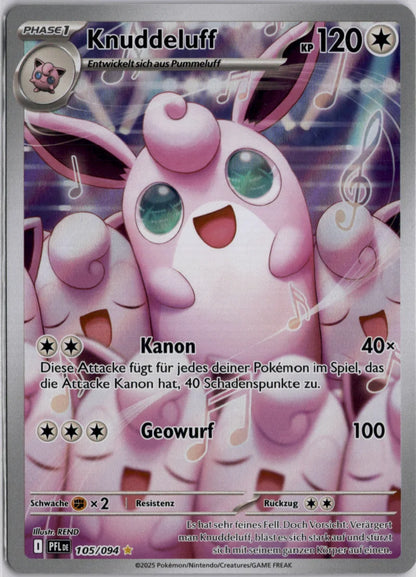 Knuddeluff 105 Fatale Flammen Deutsch Near Mint Pokémon Karte