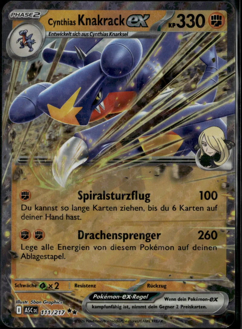 Cynthias Knakrack-ex 111 Erhabene Helden Deutsch Near Mint Pokémon Karte
