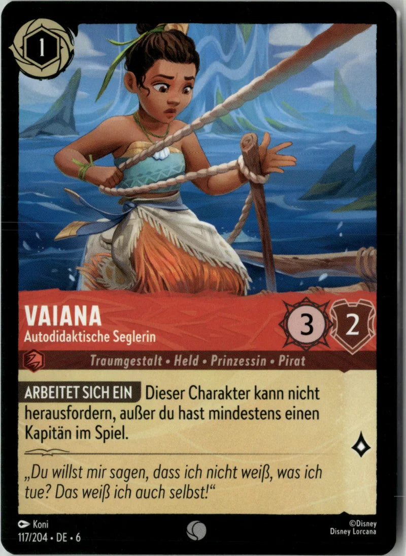 Vaiana - Autodidaktische Seglerin 117 Azurblaues Meer Deutsch Near Mint Disney Lorcana Karte