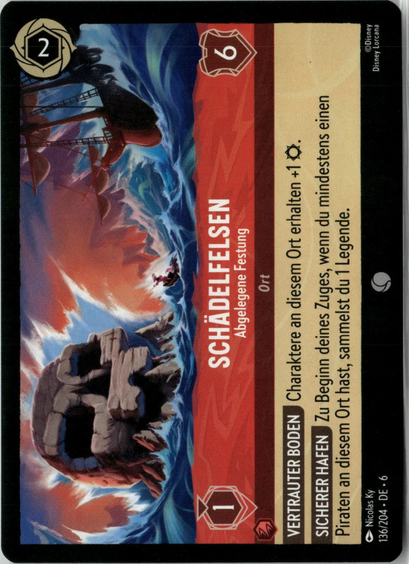 Schädelfelsen - Abgelegene Festung 136 Azurblaues Meer Deutsch Near Mint Disney Lorcana Karte