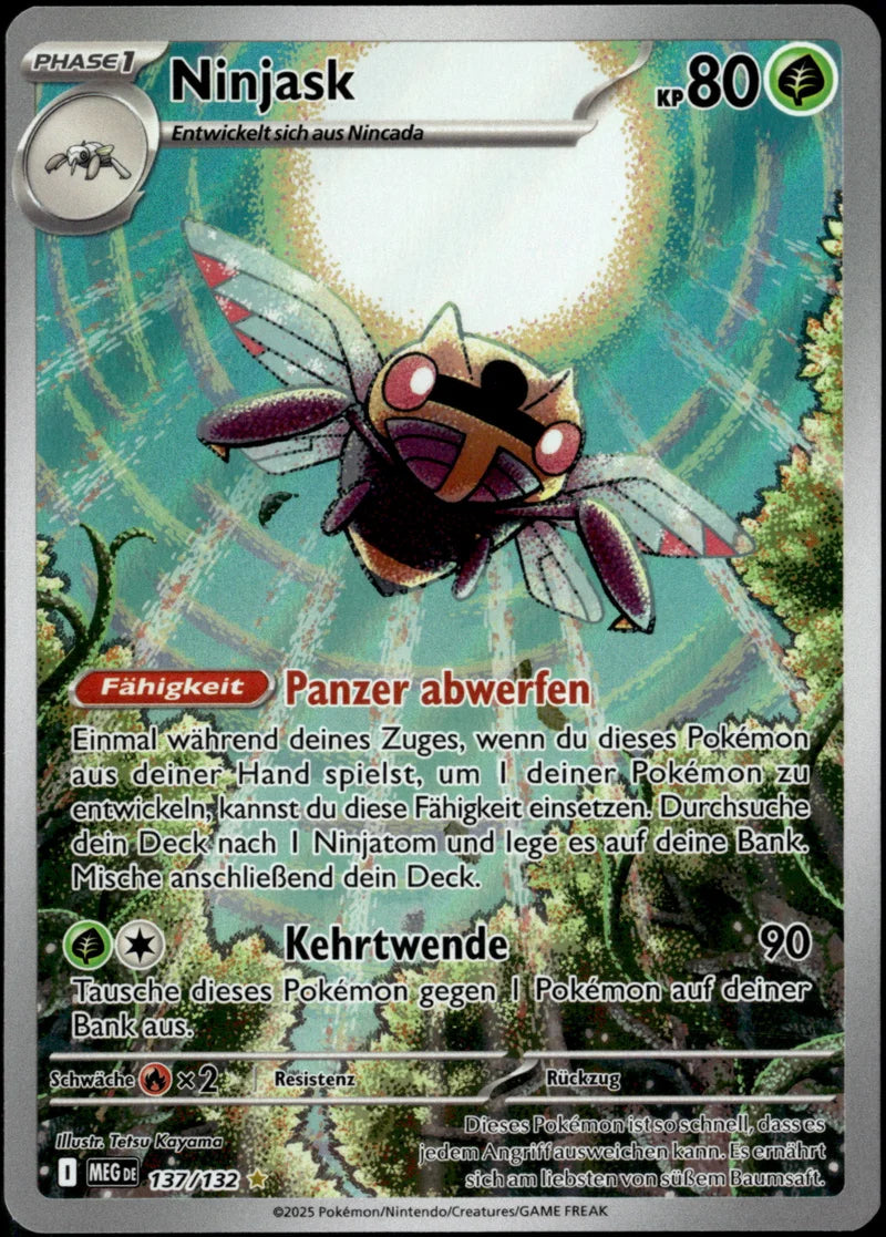 Ninjask 137 Mega-Entwicklung Deutsch Near Mint Pokémon Karte