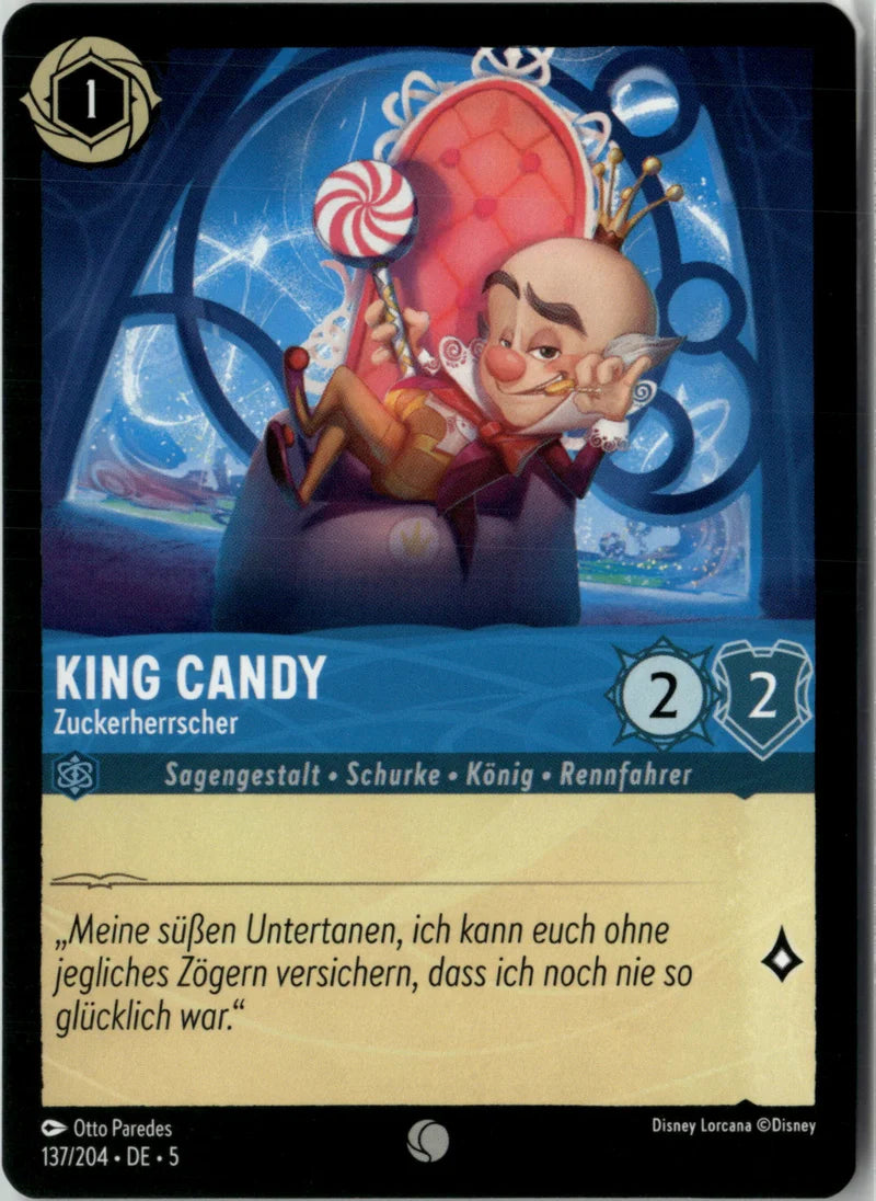 King Candy - Zuckerherrscher 137 Himmelsleuchten Deutsch Near Mint Disney Lorcana Karte