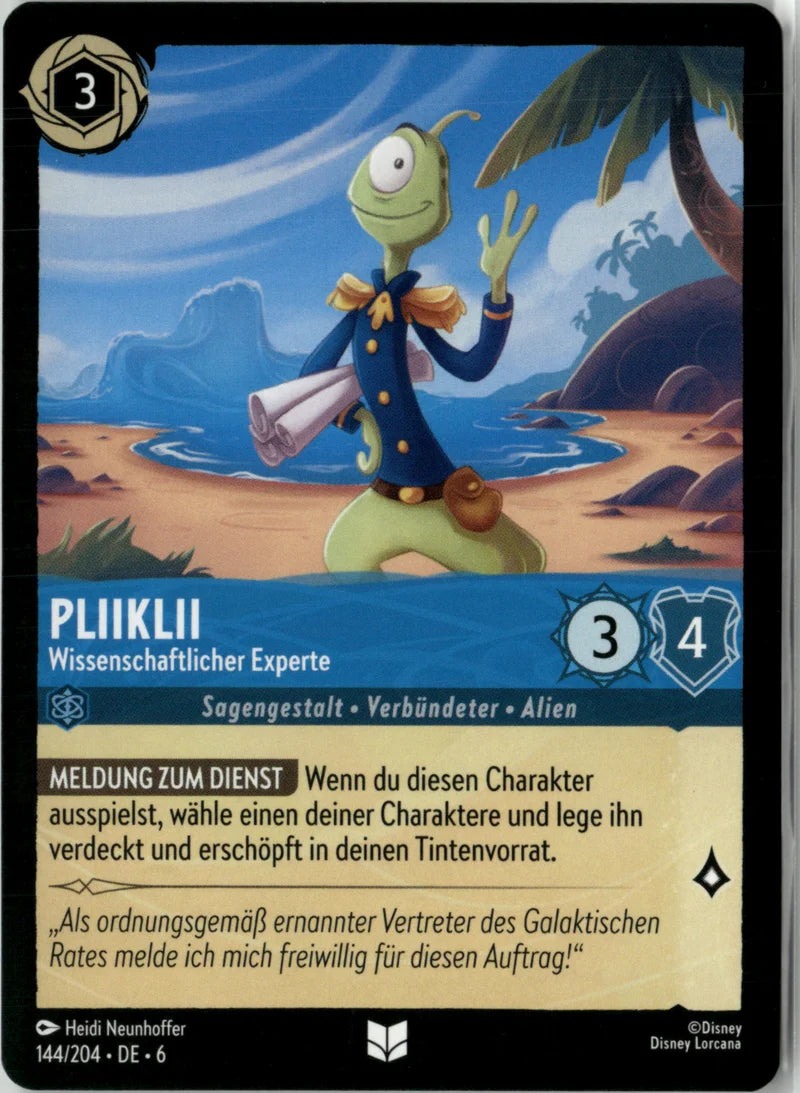Pliiklii - Wissenschaftlicher Experte 144 Azurblaues Meer Deutsch Near Mint Disney Lorcana Karte