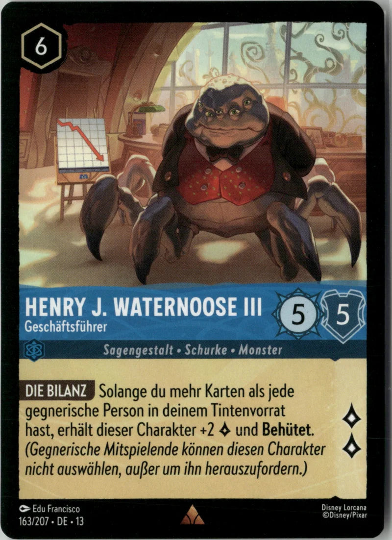 Henry J. Waternoose III - Geschäftsführer 163 Angriff der Ranke! Deutsch Near Mint Disney Lorcana Karte