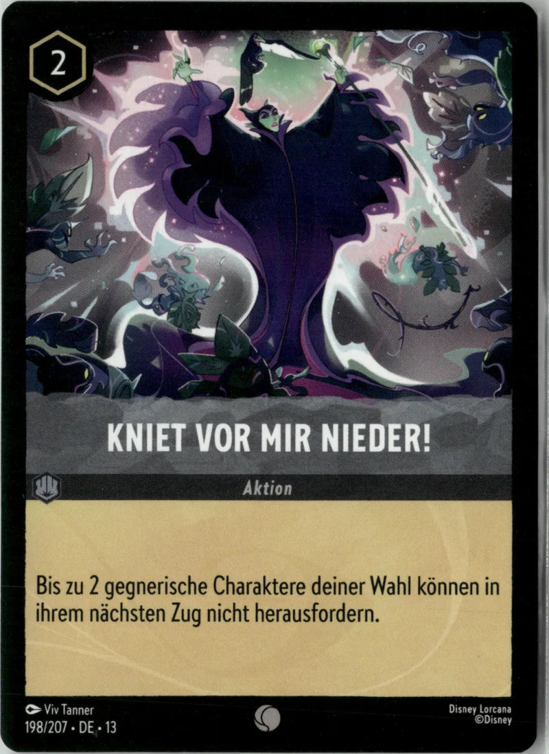 Kniet vor mir nieder! 198 Angriff der Ranke! Deutsch Near Mint Disney Lorcana Karte