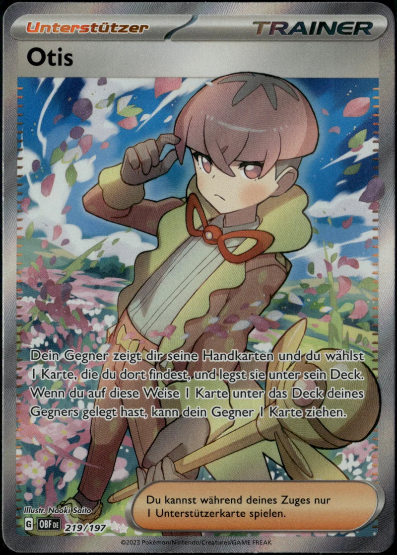 Otis 219 Obsidian Flammen Deutsch Near Mint Pokémon Karte