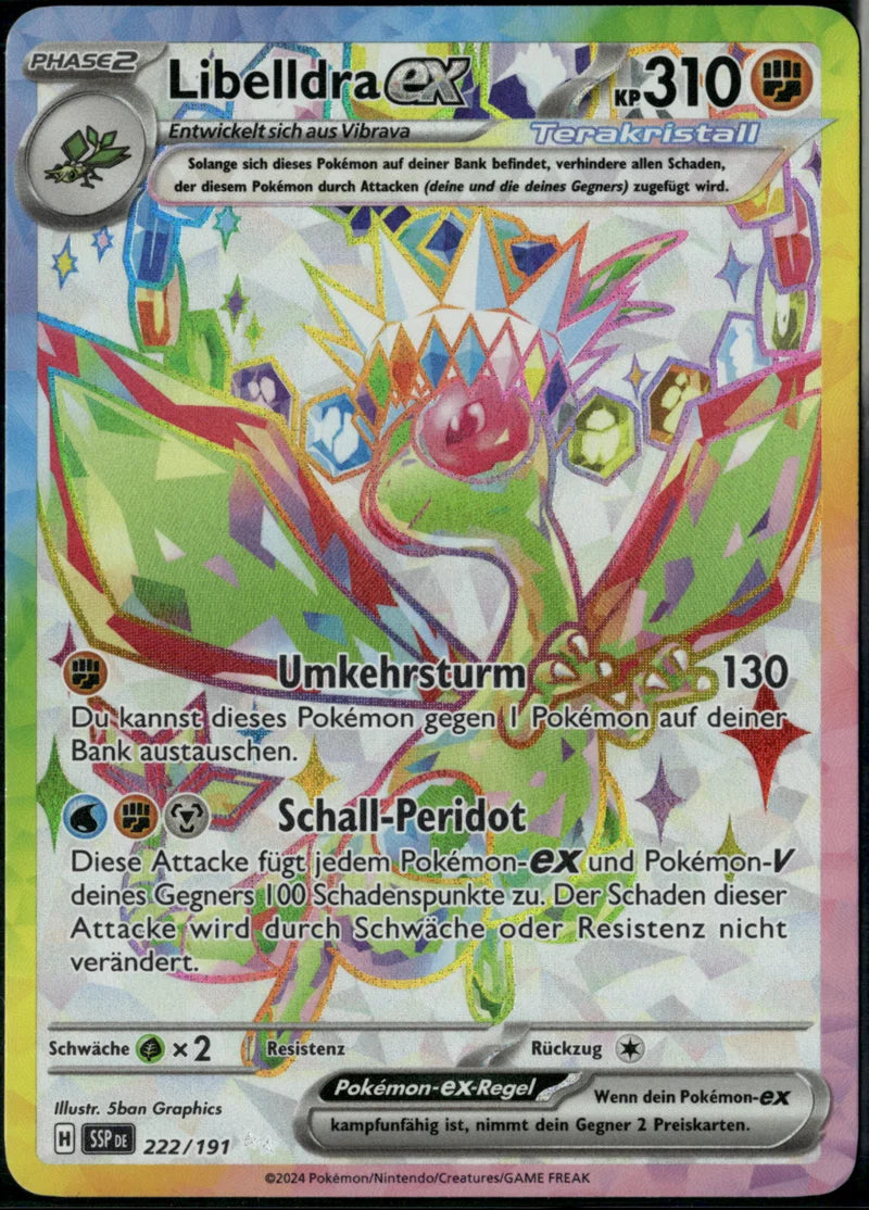 Libelldra-ex 222 Stürmische Funken Deutsch Near Mint Pokémon Karte