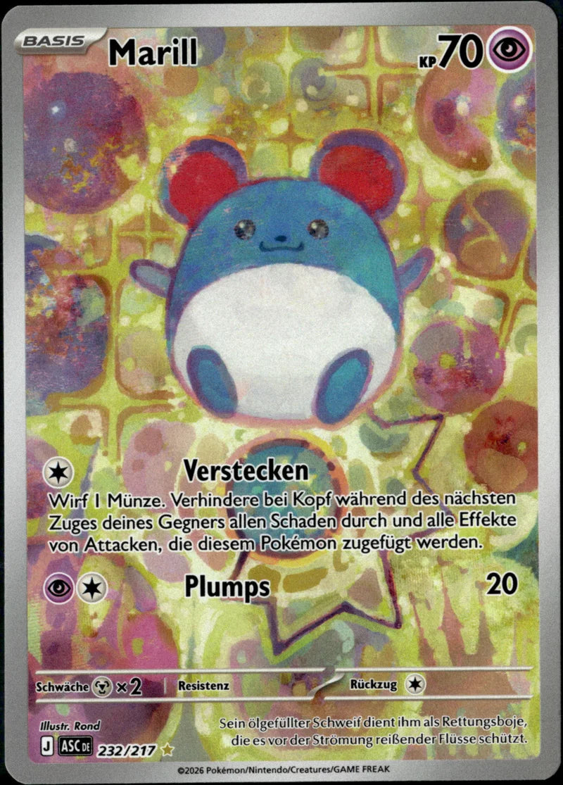 Marill 232 Erhabene Helden Deutsch Near Mint Pokémon Karte